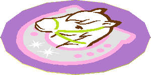 Sticker  1.9 x  1.9 Round with Horse Head in Horseshoe