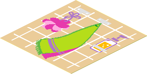 Sticker  3.2 x  3.0 with Sponge, Green Towel and Soap Bottle