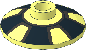 Dish  2 x  2 Inverted with  5 Black Trapezoid Pattern