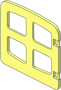 Duplo Window  1 x  4 x  3 with Arched Top with 4 Panes