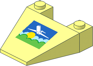 Wedge  4 x  4 with Airplane above Sun and Clouds Sticker
