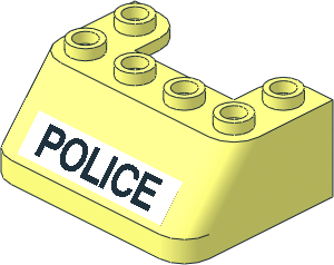 Windscreen  3 x  4 x  1.333 with  6 Studs on Top with Black "POLICE" Sticker