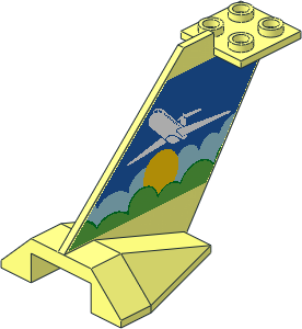 Tail Plane with Airplane above Sun and Clouds Sticker