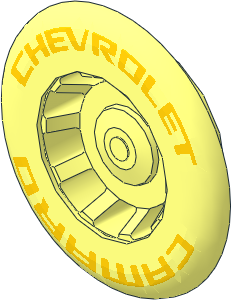 Wheel Rim 11 x 18 Side with Tyre Widener with Yellow "Chevrolet Camaro" Pattern