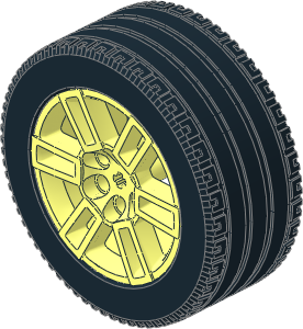 Wheel Rim 34 x 56 with  6 Double Spokes and  6 Pegholes with Tyre 35/ 42 x 56 Racing