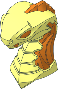 Minifig Head Snake with Closed Mouth with Orange Flames and Eyes Pattern