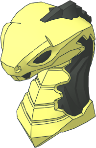 Minifig Head Snake with Closed Mouth with Pearl Dark Grey Flames and Eyes Pattern