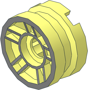 Wheel Rim  6.4 x 11 with  5 Spokes with Metallic Silver Outline Pattern