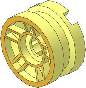 Wheel Rim  6.4 x 11 with  5 Spokes with Metallic Gold Outline Pattern