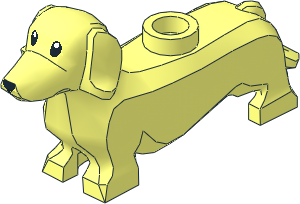 Animal Dog Dachshund with Black Eyes and Nose Pattern