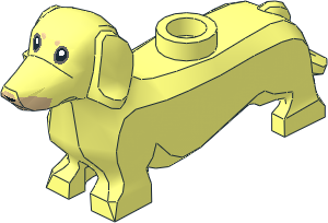 Animal Dog Dachshund with Black Eyes with Dark Grey Border and Black Nose with Tan Details Pattern