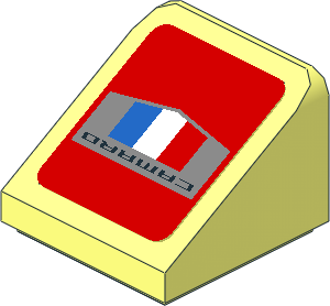 Slope Brick 31  1 x  1 x  0.667 with Camaro Logo on Red Background Sticker