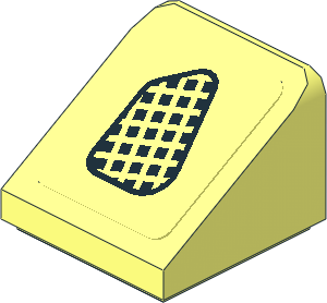 Slope Brick 31  1 x  1 x 0.667 with Black Grille on Transparent Background Right Sticker