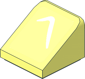 Slope Brick 31  1 x  1 x 0.667 with White Arc on Transparent Background Left Sticker