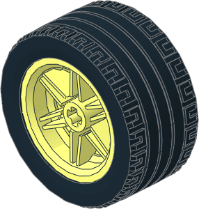 Wheel Rim 20 x 30, 6 Spokes, Ribs with Tyre 22/ 30 x 30 ZR