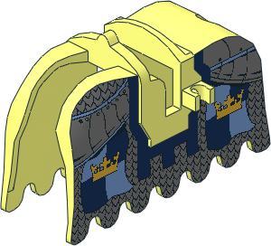 Animal Horse Barding w/ Gold Crowns & Silver Chain Mail Pattern