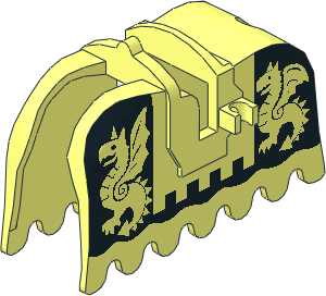 Animal Horse Barding with Black Dragons Pattern