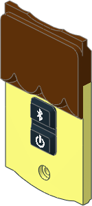 Electric Hub Mario Battery Lid with Reddish Brown Hair Back and Rubber Black Button Pattern