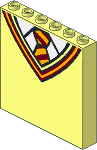 Panel  1 x  6 x  5 with Bright Light Orange and Dark Red V-Neck Collar and Tie and White Undershirt Pattern