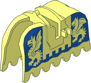 Animal Horse Barding with Blue Dragons Pattern