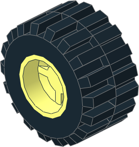 Wheel Rim 12 x 11 with Notched Hole with Tyre 12/ 40 x 11 Wide