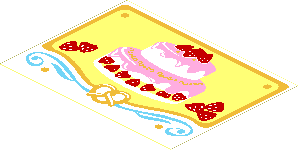 Sticker  2.9 x  3.9 with Cake with Strawberries