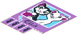 Sticker  2.8 x  2.1 with Cats, "Ella" and Phone Numbers