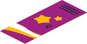 Sticker  2.5 x  1 with School Locker with Two Orange Stars and Shooting Star Tail