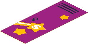 Sticker  2.5 x  1 with School Locker with Two Orange Stars and Shooting Star with "S"