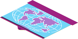 Sticker  3.2 x  3.9 with World Map