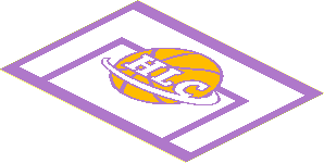 Sticker  2.9 x  3.9 with Basketball Backboard with Ball and "HLC"