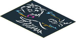 Sticker  2.9 x  3.9 with Classroom Blackboard with Owl Head, Leg and Wing