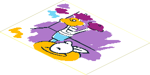 Sticker  2.9 x  3.9 with Flowers and Apple on Plate