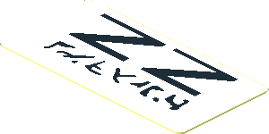 Sticker  0.8 x  1.7 with Black "ZZ" and Aurebesh Characters