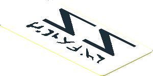 Sticker  0.8 x  1.7 with Mirrored Black "ZZ" and Aurebesh Characters