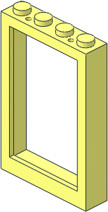 Window  1 x  4 x  5 with Solid Studs
