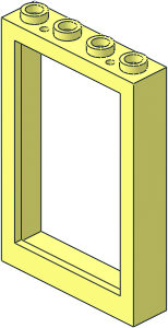Window  1 x  4 x  5 with Hollow Studs