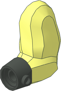 Figure Troll Arm Left with Pearl Dark Grey Wrist Cuff Pattern