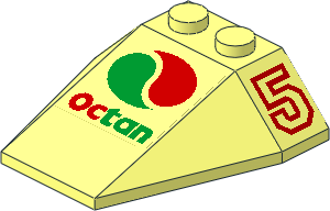 Wedge  4 x  4 Triple with Octan Logo and Red Number Five Sticker