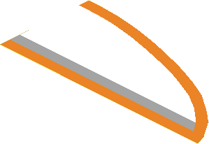 Sticker 3.6 x 8.0 Circle Section Right Front Orange Border, Light Bluish Grey, White Lines