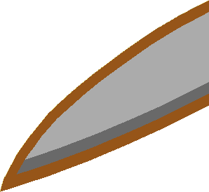 Sticker 3.6 x 8.0 Circle Section Left Front Orange Border, Light Bluish Grey, White Lines (Formed)