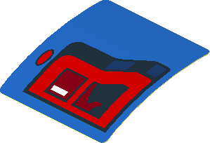 Sticker  1.9 x  1.8 with Taillamp on Blue Background Left (Formed)