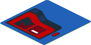 Sticker  1.9 x  1.8 with Taillamp on Blue Background Right