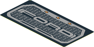 Sticker  1.8 x  3.8 with Grey "Ford" Text in Grey Grille on Black Background