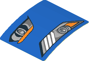 Sticker  1.9 x  1.8 with Headlights on Blue Background Right (Formed)