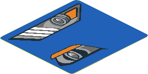 Sticker  1.9 x  1.8 with Headlights on Blue Background Left