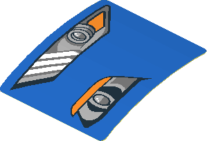 Sticker  1.9 x  1.8 with Headlights on Blue Background Left (Formed)