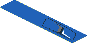 Sticker  0.8 x  3.8 with Black Air Vents and White Reflex on Blue Background Right (Needs Work)