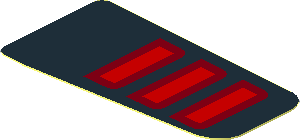 Sticker  1 x  1.8 with Red Taillamp on Black Background Right