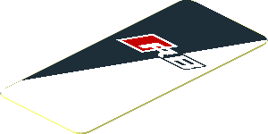 Sticker  1.8 x  .8 with R8 Logo on Black and White Background Left